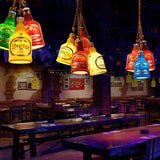 Colorful Bottle Resin Pendant Light — Contemporary Industrial Style, 1-Light