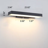 Sleek Modern Minimalist Rectangular Flat LED Sensor Wall Sconce Lamp – Outdoor Waterproof Exterior Lighting