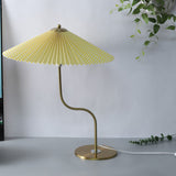 Vintage-Inspired Pleated Umbrella-Shaped 1-Light Table Lamp