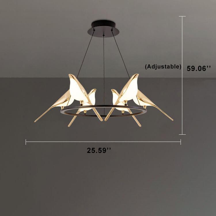 Nordic-Style Bird-Shaped Acrylic LED Chandelier - 1/3/6-Light Options
