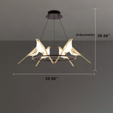 Nordic-Style Bird-Shaped Acrylic LED Chandelier - 1/3/6-Light Options