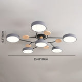 Contemporary Scandinavian LED Ceiling Light with Round Molecule Branch Design, Semi-Flush Mount for Living Room