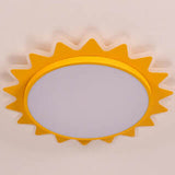 Whimsical Cartoon Sun LED Flush-Mount Ceiling Light