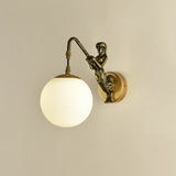 Charming Vintage Rustic Mermaid Orb 1-Light Wall Sconce Lamp
