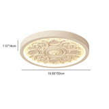 Modern Minimalist Carved Iron, Resin & Acrylic LED Flush Mount Ceiling Light for Bedroom