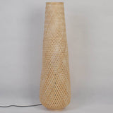 Modern Bamboo Weave Column LED Floor Lamp – 1-Light Standing Lamp