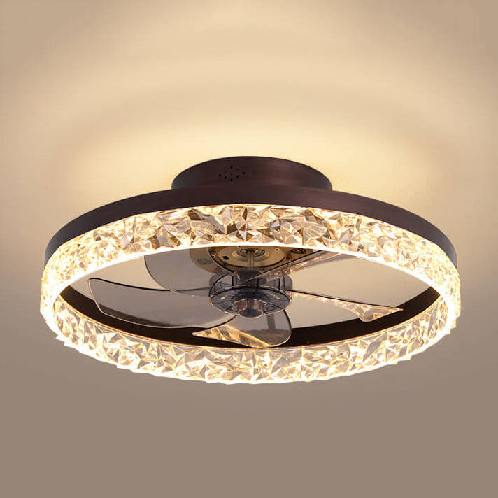 Contemporary Circle Ring LED Ceiling Fan Light – Semi-Flush Mount