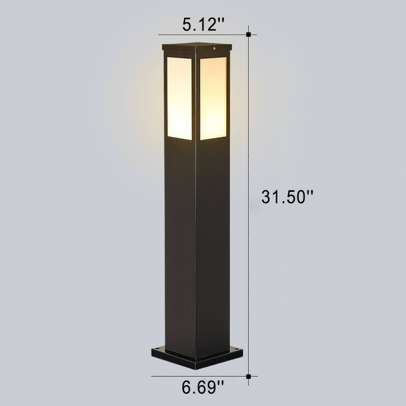 Chic Modern Solar Lawn Square Column Outdoor Waterproof Path Light