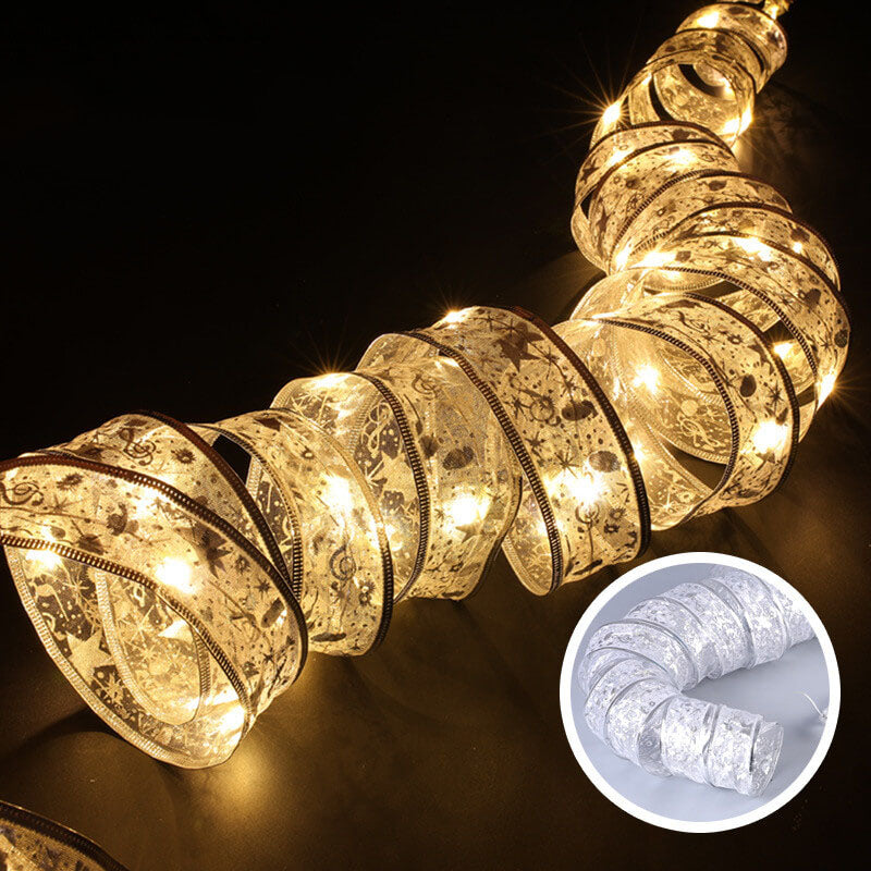 LED String Lights for Christmas Tree Decoration - Ribbon Gift