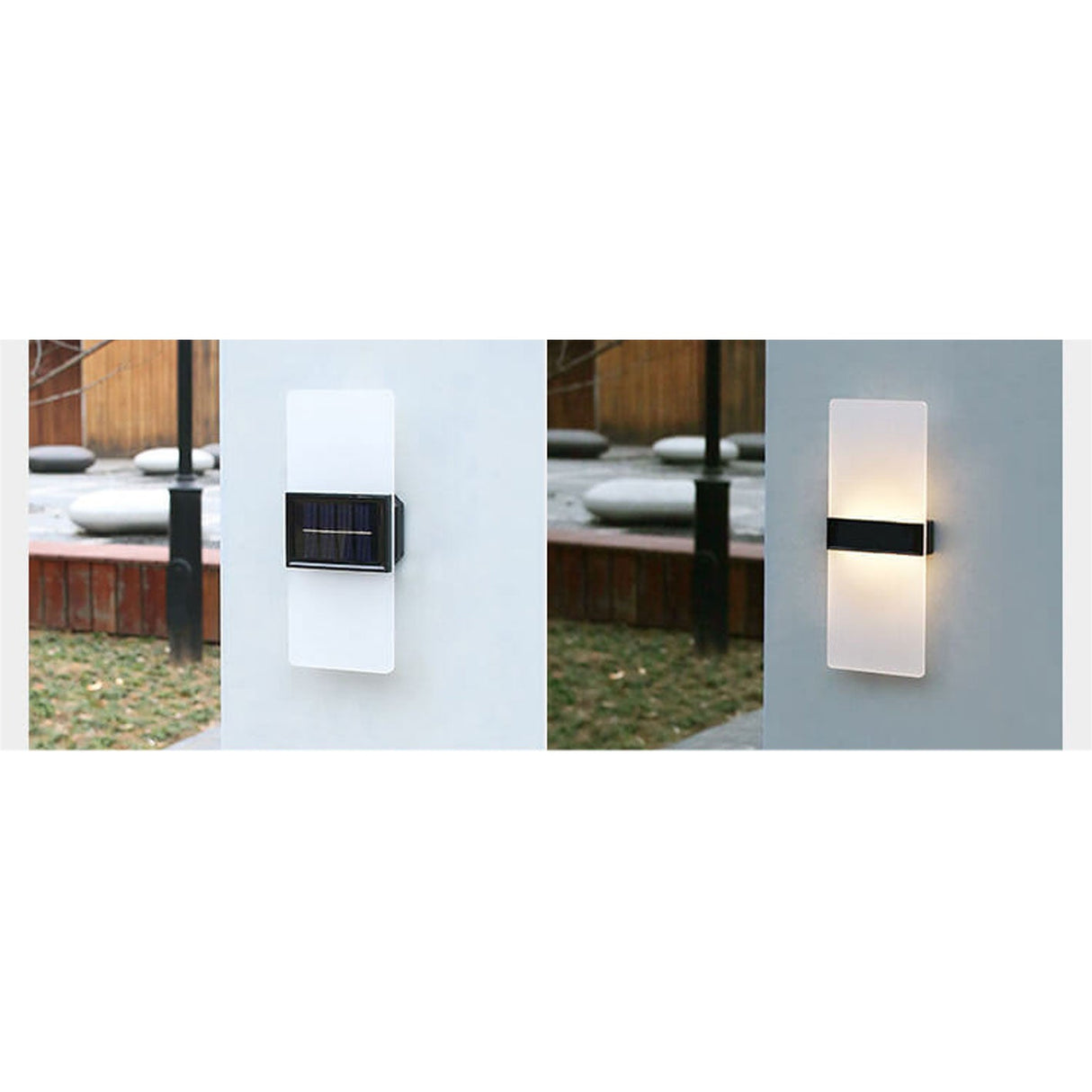 Courtyard Waterproof Acrylic LED Solar Wall Sconce Lamp - Modern Outdoor Lighting