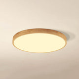 Ultra-Thin Nordic Solid Wood Round LED Flush Mount Ceiling Light
