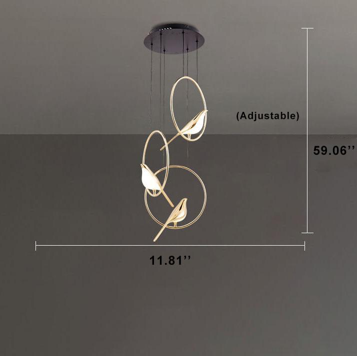 Nordic-Style Bird-Shaped Acrylic LED Chandelier - 1/3/6-Light Options