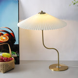 Vintage-Inspired Pleated Umbrella-Shaped 1-Light Table Lamp