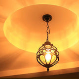 Retro Industrial Globe Pendant Light - 1-Light Outdoor Waterproof Fixture