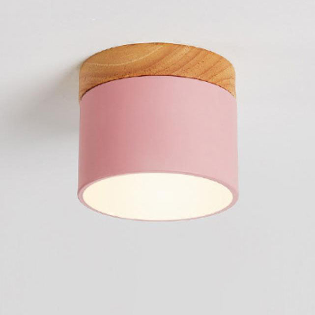 Chic Scandinavian Macaroon Solid Color LED Flush-Mount Ceiling Light