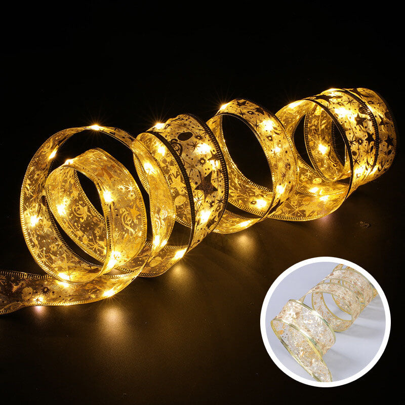 LED String Lights for Christmas Tree Decoration - Ribbon Gift