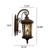 European Outdoor Wall Sconce Lamp – Carved Cage, Aluminum & Glass, 1-Light