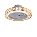 Luxurious Modern Round Lace LED Flush-Mount Ceiling Fan Light