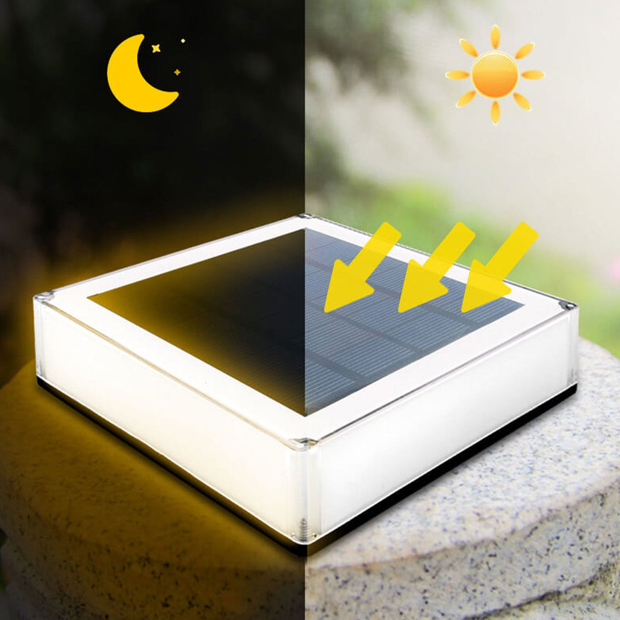 Modern Solar RGB Square Post Head Light for Outdoor Garden & Landscape Lighting