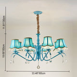 Elegant Modern Cone Iron Crystal Fabric Chandelier – 5/6/8-Light Options