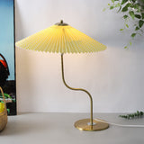 Vintage-Inspired Pleated Umbrella-Shaped 1-Light Table Lamp