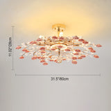 Modern Luxury Rose Iron & Ceramic Crystal Chandelier – 6/7/8-Light Options