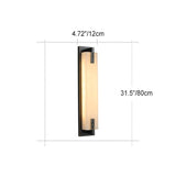 Elegant Modern-Transitional Rectangular Copper-Marble LED Outdoor Wall Sconce Lamp for Patio