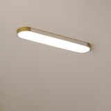 Sleek Modern Minimalist Rectangular Ring LED Flush-Mount Ceiling Light