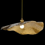 Modern Golden Bronze Lotus-Leaf 1-Light Pendant Light