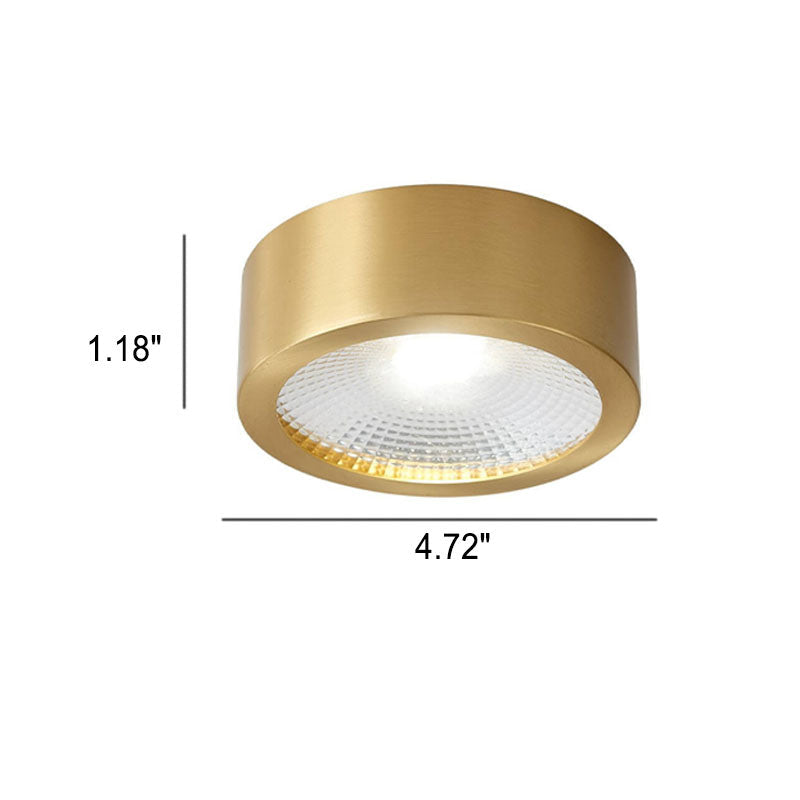 Nordic Light Luxury All-Copper Ultra-Thin LED Flush-Mount Ceiling Light