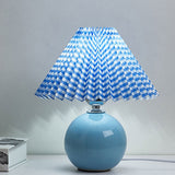 Sleek Nordic Minimalist Ceramic Pleated 1-Light Table Lamp