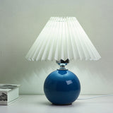 Sleek Nordic Minimalist Ceramic Pleated 1-Light Table Lamp