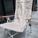 Contemporary Industrial Foldable Camping Chair with Oxford Fabric, Aluminum Alloy and Carbon Steel Frame, Solid Wood Accents, 5-Level Adjustable Backrest for Outdoor Patio