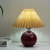 Sleek Nordic Minimalist Ceramic Pleated 1-Light Table Lamp