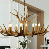 Rustic Country-Style Antler Resin 6-Light Chandeliers