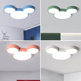 Whimsical Mouse Cartoon Slim LED Flush-Mount Ceiling Light