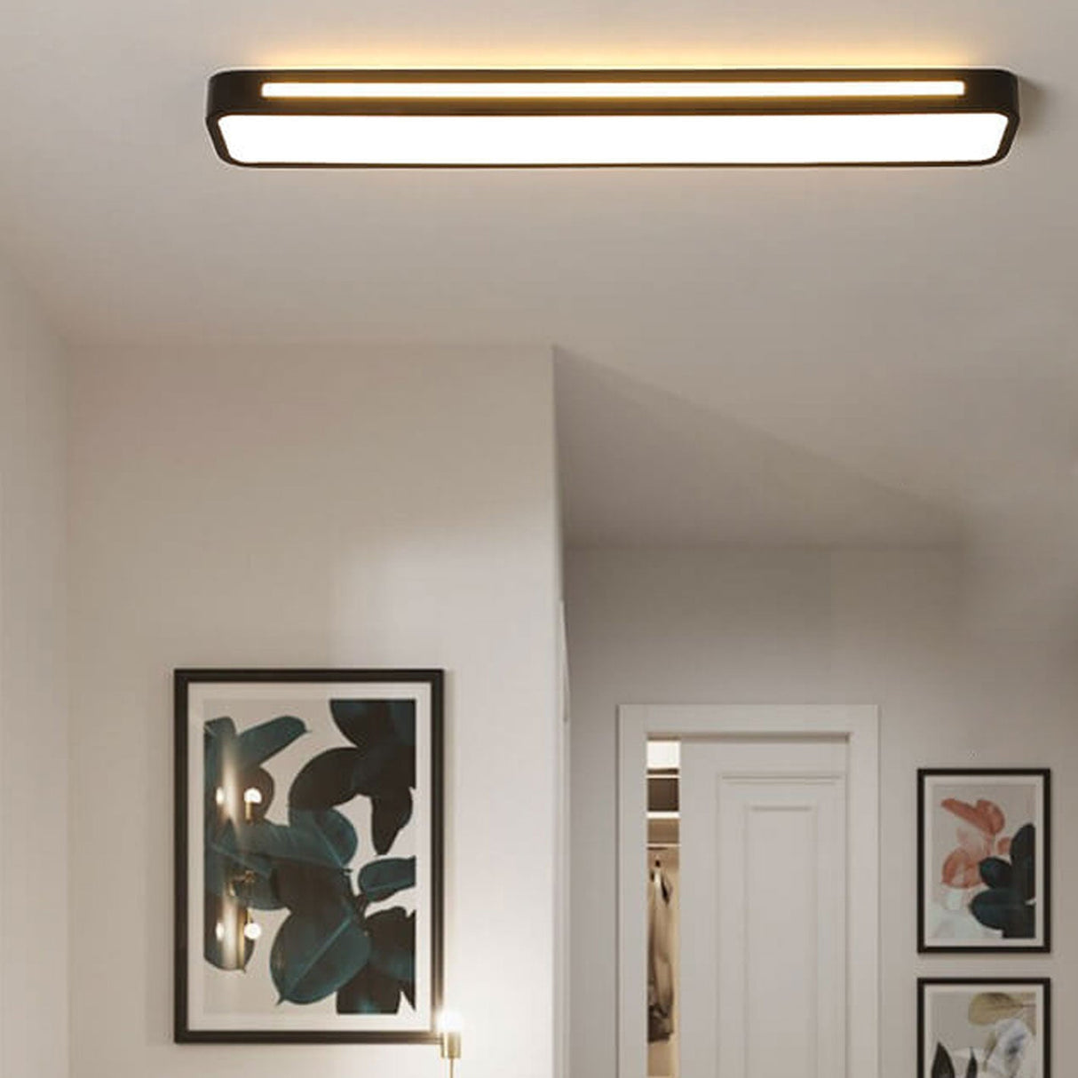 Nordic Minimalist Long LED Flush-Mount Ceiling Light — Sleek, Modern Ceiling Fixture