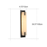 Elegant Modern-Transitional Rectangular Copper-Marble LED Outdoor Wall Sconce Lamp for Patio