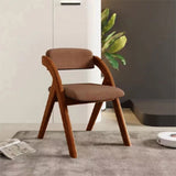 Modern Minimalist Square Fabric Rubberwood Solid Wood Foldable Backrest Dining Chair For Dining Room