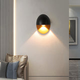 Sleek Modern Oval Aluminum Outdoor LED Wall Sconce Lamp – Waterproof