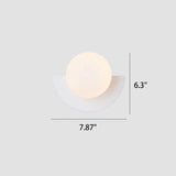 Modern Minimalist Glass Sphere Wall Sconce Lamp with Colorful Semicircle Design - 1-Light
