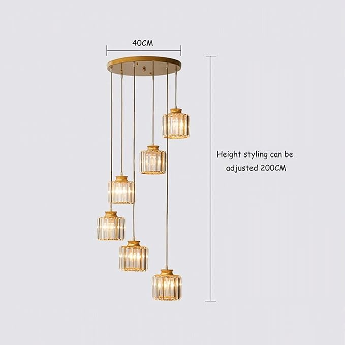 Timeless Vintage Crystal Staircase Chandelier - Elegant Lighting Statement