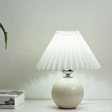 Sleek Nordic Minimalist Ceramic Pleated 1-Light Table Lamp