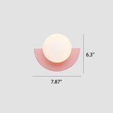 Modern Minimalist Glass Sphere Wall Sconce Lamp with Colorful Semicircle Design - 1-Light