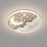 Nordic Modern Star Moon Round Aluminum LED Flush-Mount Ceiling Light