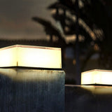 Modern Solar RGB Square Post Head Light for Outdoor Garden & Landscape Lighting
