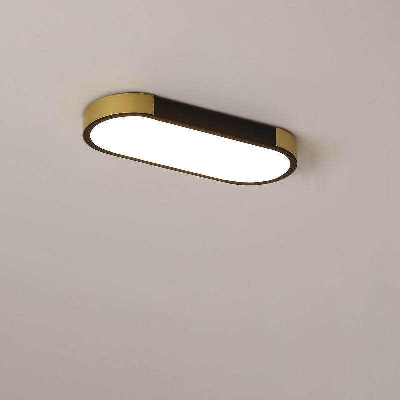 Sleek Modern Minimalist Rectangular Ring LED Flush-Mount Ceiling Light