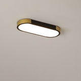 Sleek Modern Minimalist Rectangular Ring LED Flush-Mount Ceiling Light