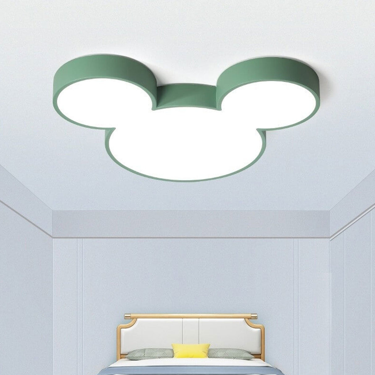 Whimsical Mouse Cartoon Slim LED Flush-Mount Ceiling Light