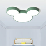Whimsical Mouse Cartoon Slim LED Flush-Mount Ceiling Light